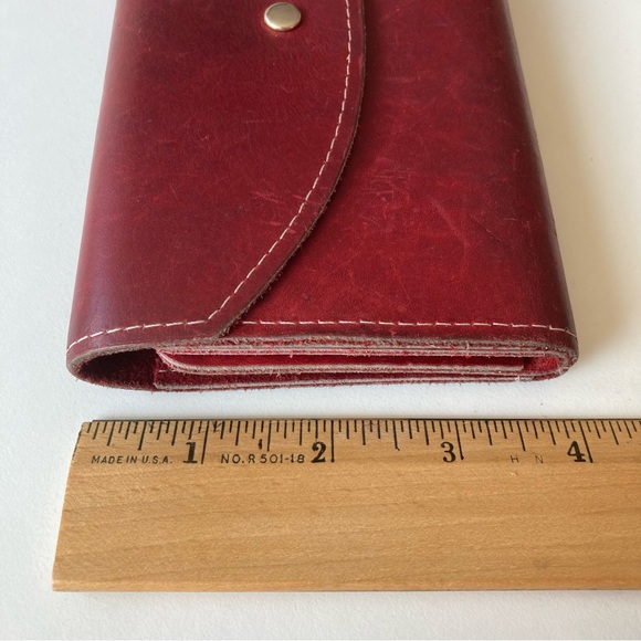 Sandalwood Cowhide Brasil Wallet in Burgundy 4”x7” - Picture 11 of 11